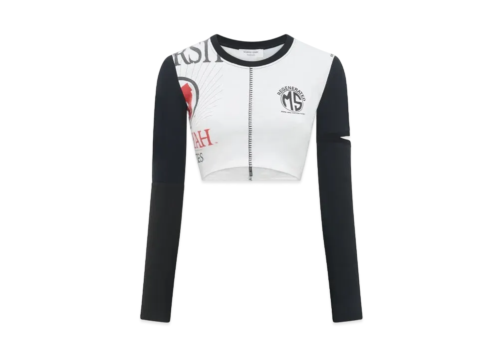 Marine Serre Regenerated Graphic T-Shirts Cropped T-Shirts "White #1"