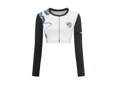 Marine Serre Regenerated Graphic T-Shirts Cropped T-Shirts "White #2"