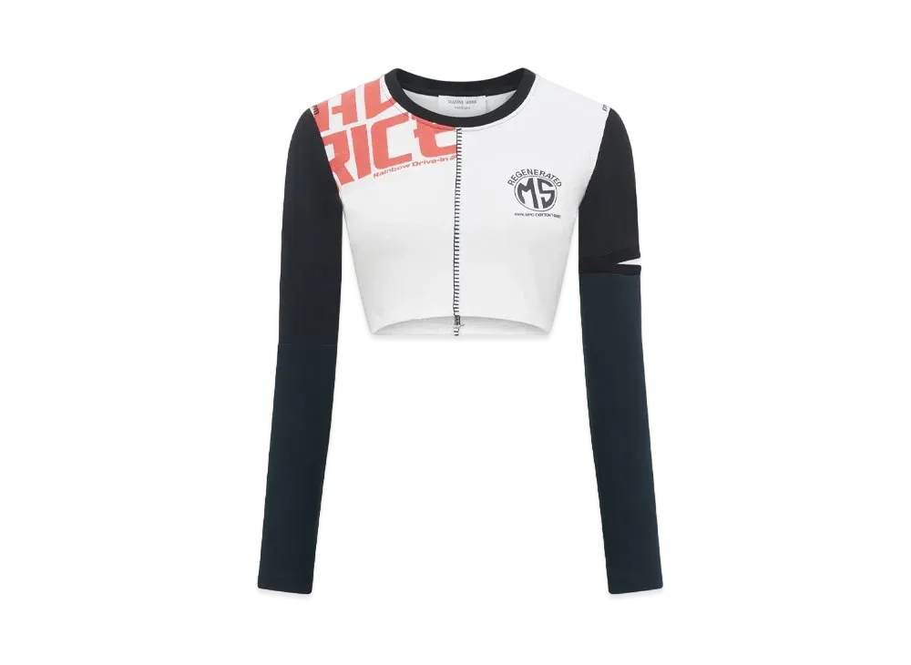 Marine Serre Regenerated Graphic T-Shirts Cropped T-Shirts "White #3"