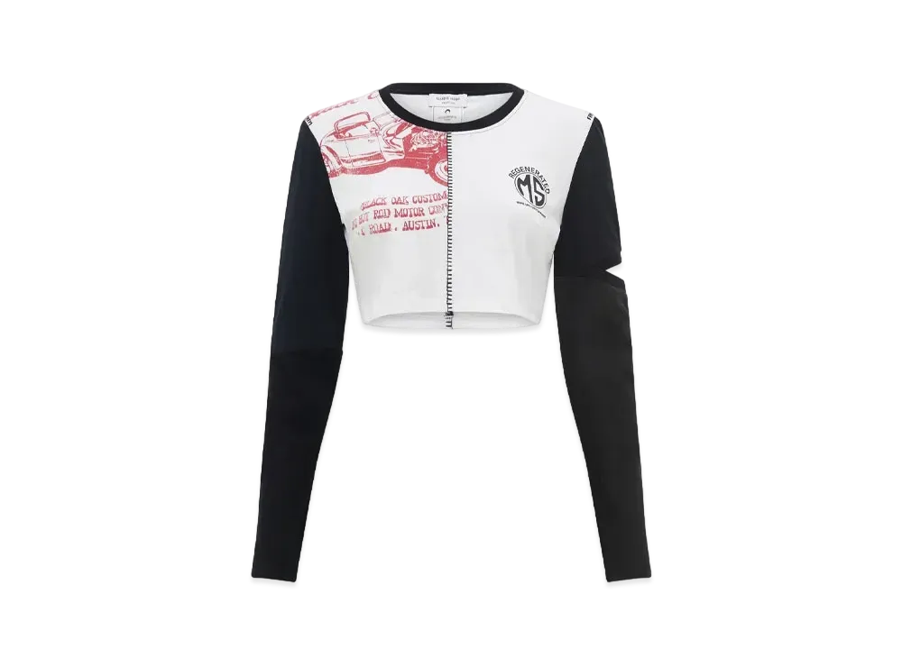 Marine Serre Regenerated Graphic T-Shirts Cropped T-Shirts "White #5"