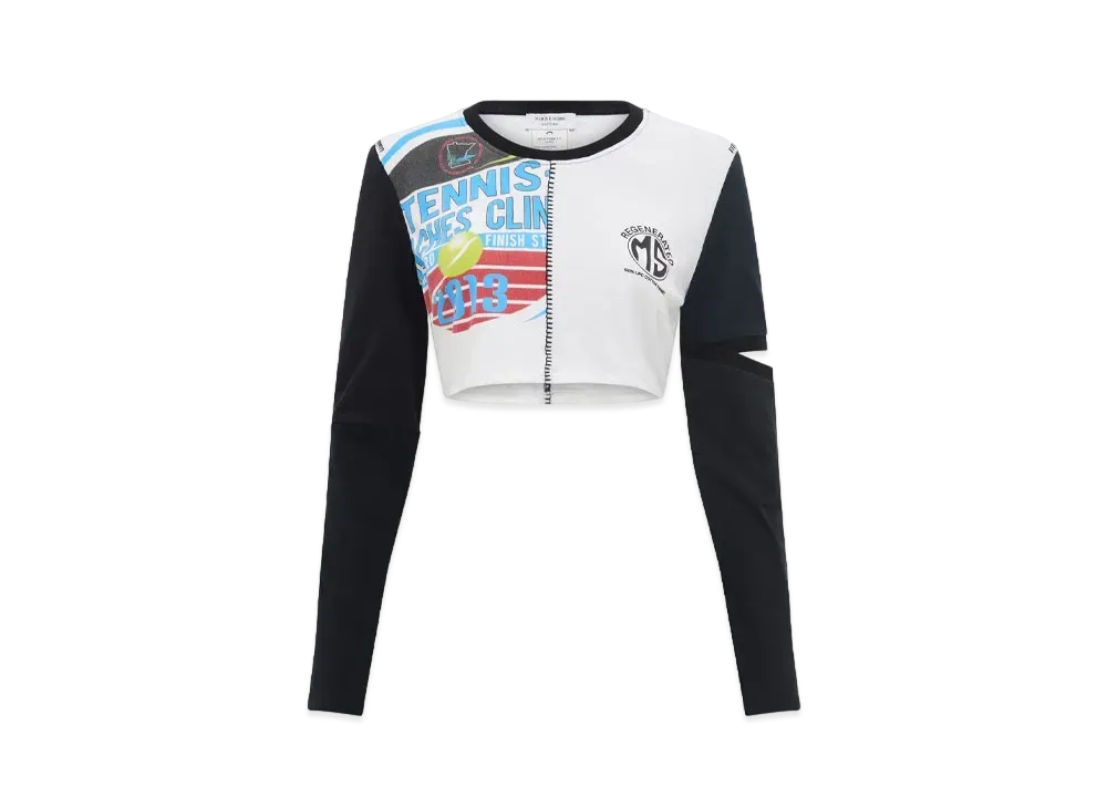 Marine Serre Regenerated Graphic T-Shirts Cropped T-Shirts "White #6"