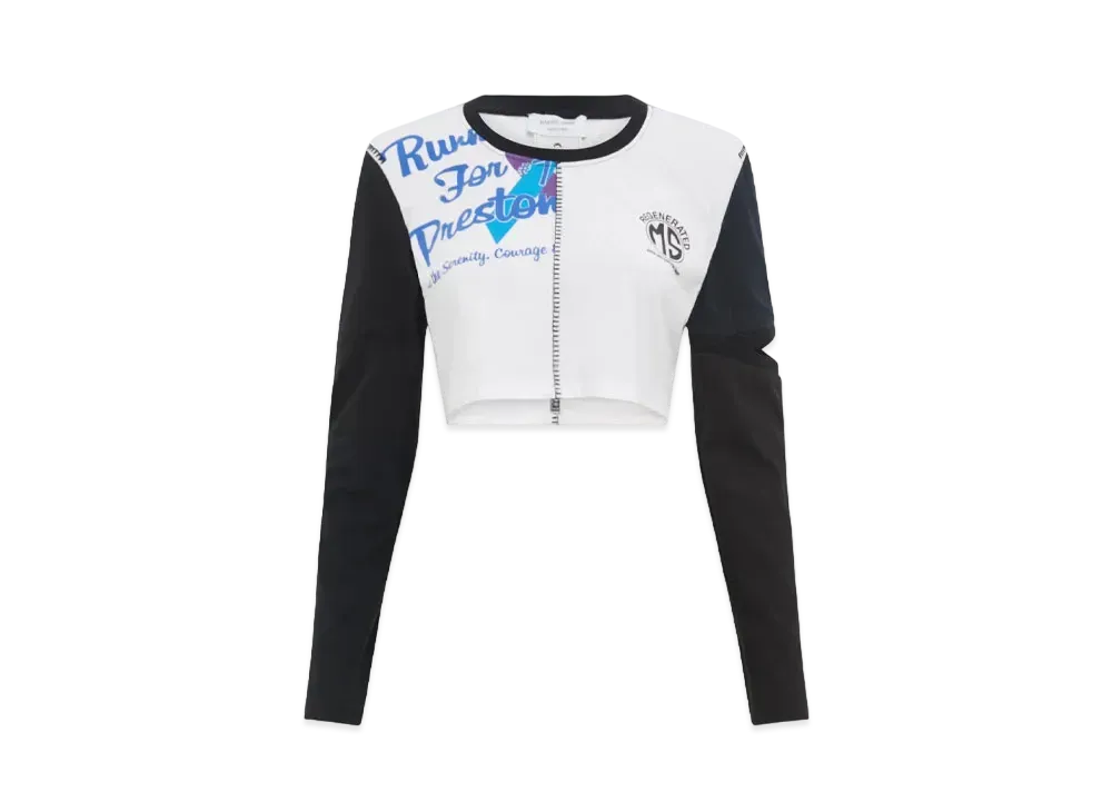 Marine Serre Regenerated Graphic T-Shirts Cropped T-Shirts "White #7"