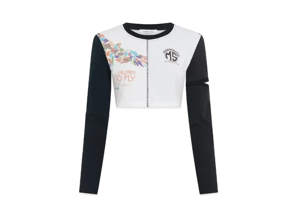 Marine Serre Regenerated Graphic T-Shirts Cropped T-Shirts "White"