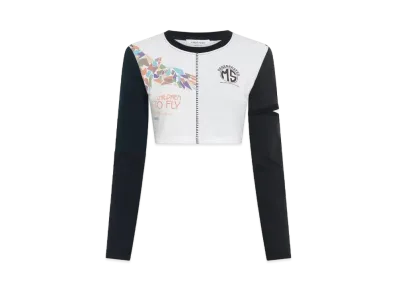 Marine Serre Regenerated Graphic T-Shirts Cropped T-Shirts "White"