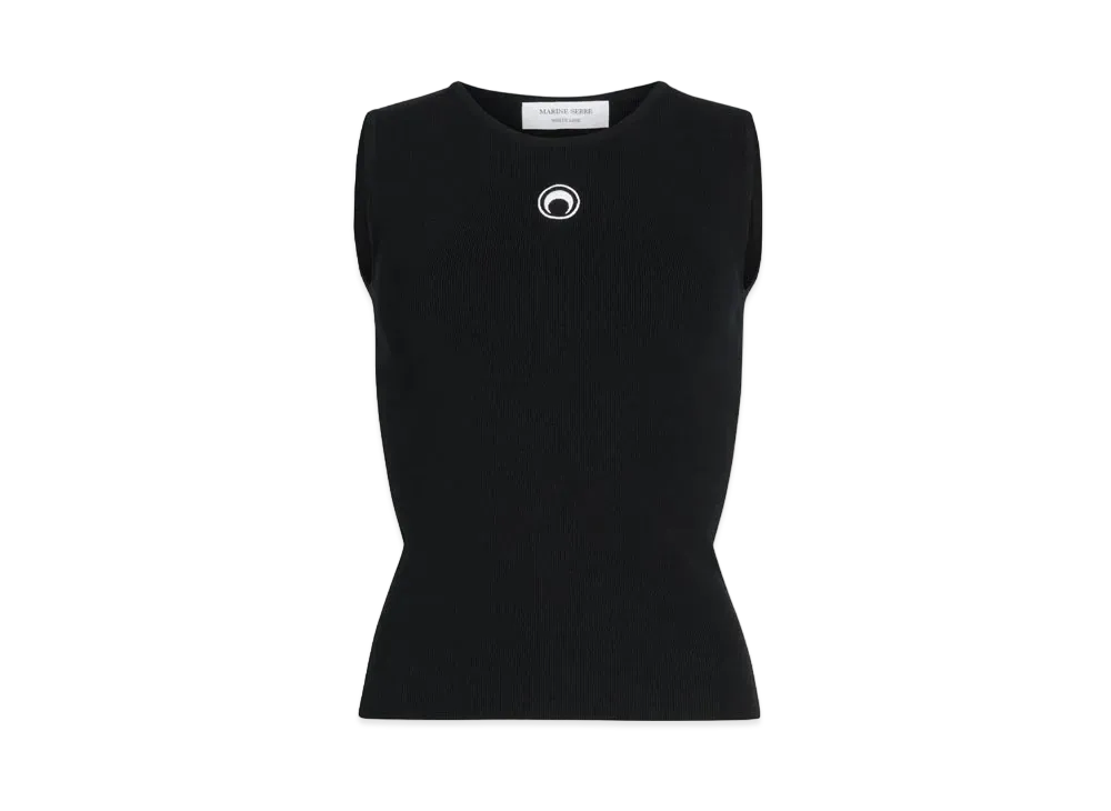 Marine Serre Core Knit Sleeveless Pullover "Black"