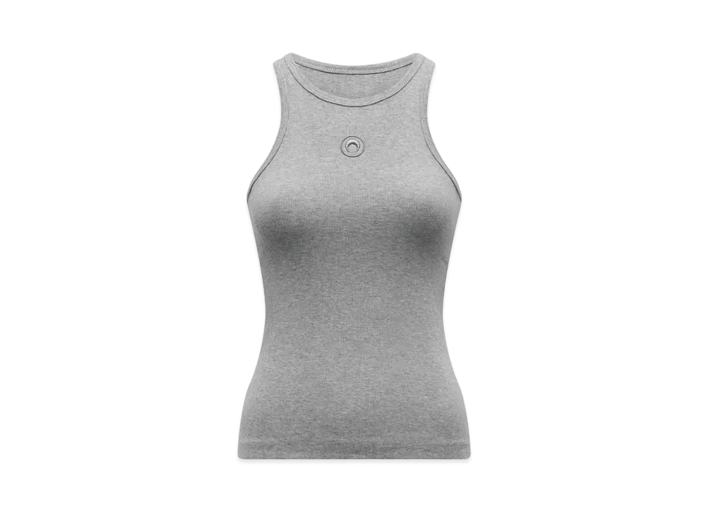 Marine Serre Organic Cotton Ribbed Tank Top "Gray"