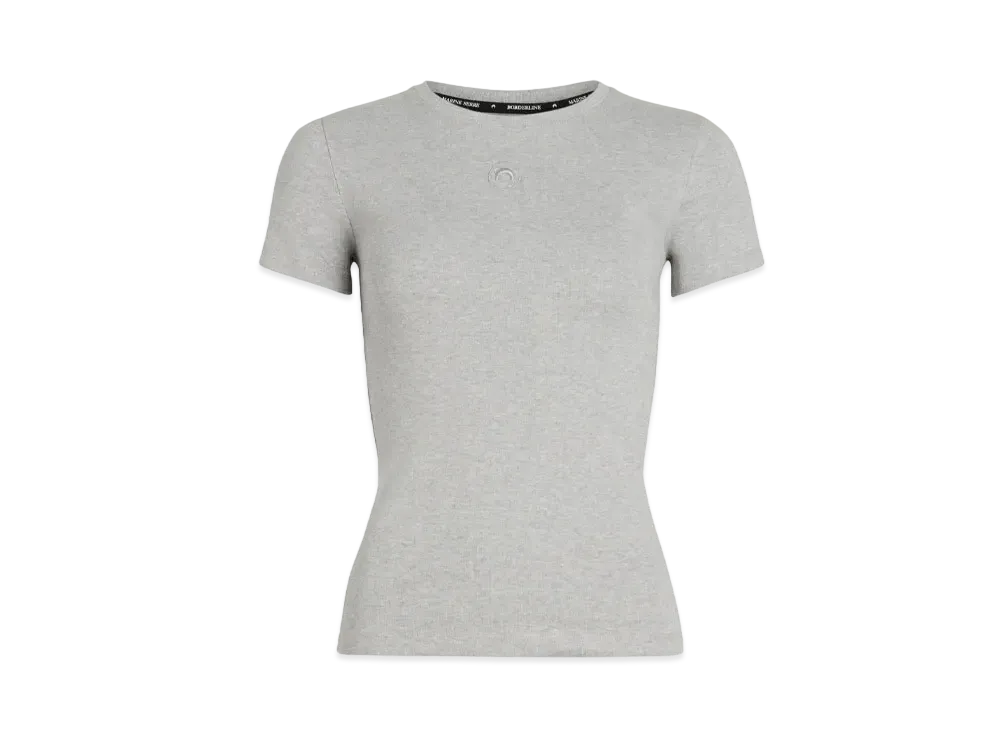 Marine Serre Organic Cotton Ribbed T-Shirt "Gray"