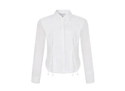 Marine Serre Household Linen Fitted Shirt "White"