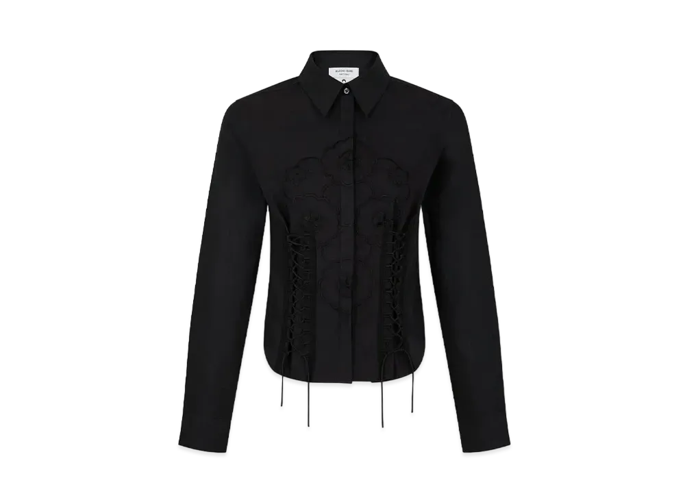 Marine Serre Regenerated Household Linen Corset Shirt "Black"