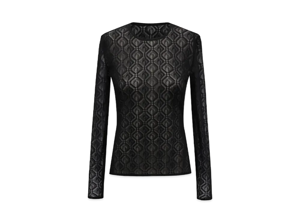 Marine Serre Moon Diamant Mesh Jacquard Second Skin "Black"