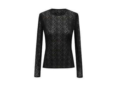 Marine Serre Moon Diamant Mesh Jacquard Second Skin "Black"
