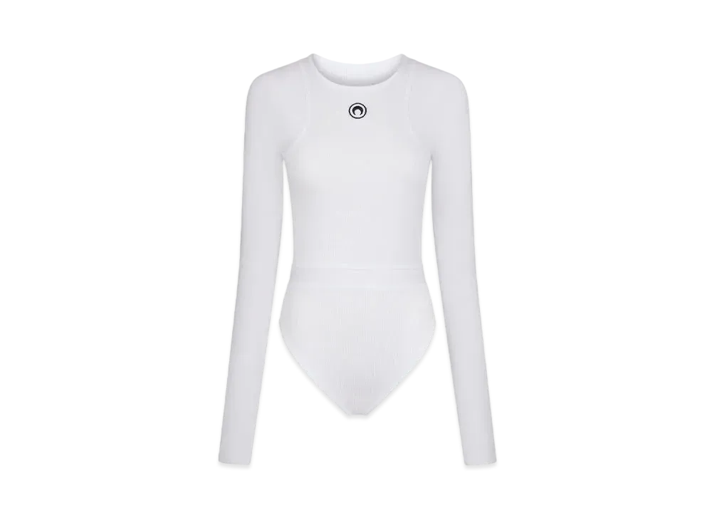 Marine Serre Organic Cotton Bodysuit "White"