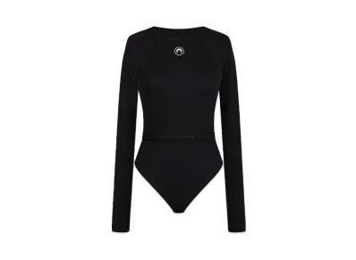 Marine Serre Organic Cotton Bodysuit "Black"