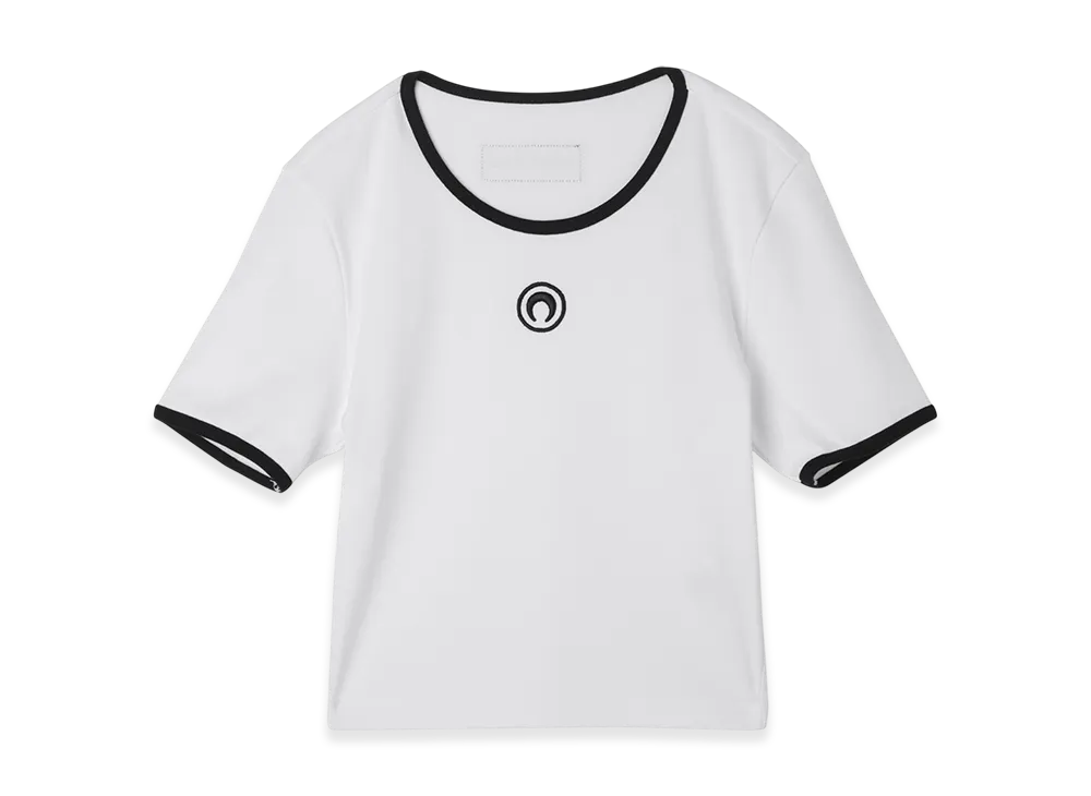 Marine Serre Moon Logo Jersey Cropped Top "White"