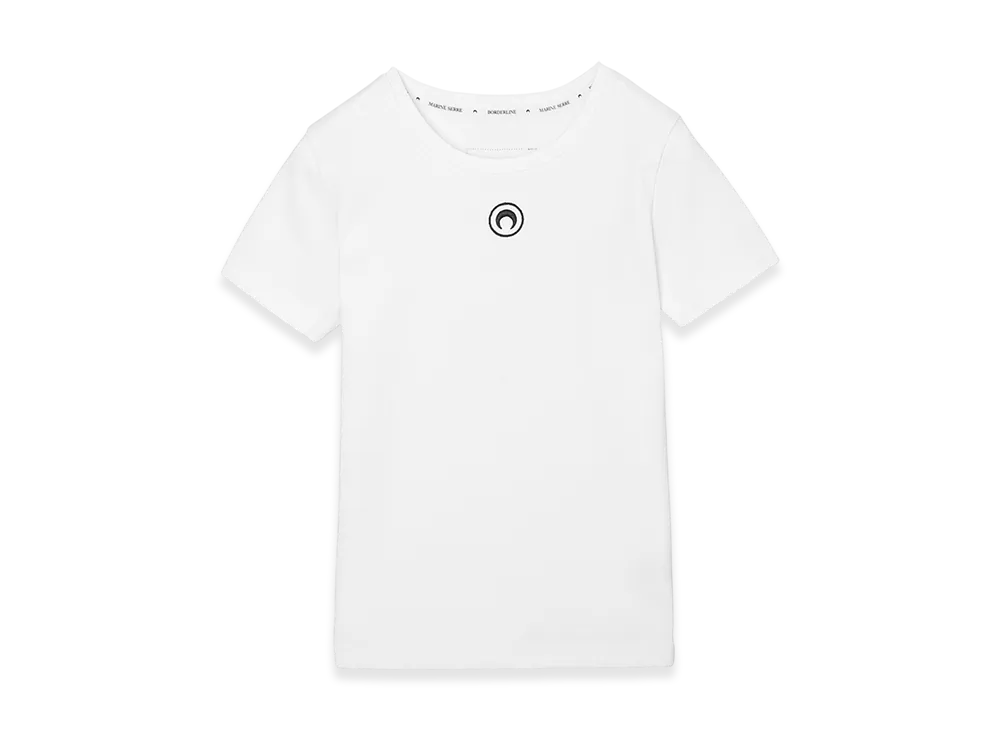 Marine Serre Organic Cotton 1X1 Rib T-Shirt "Whitecotton"