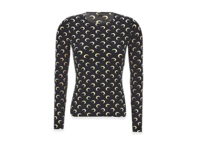 Marine Serre Women's 'Moon Printed Jersey' T-Shirt "Black"