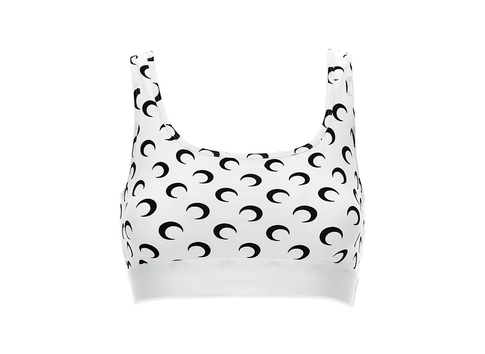 Marine Serre Women's 'Moon' Sporty Top "White/Black"