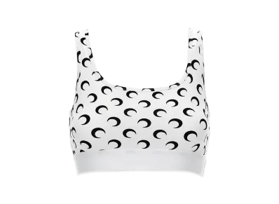 Marine Serre Women's 'Moon' Sporty Top "White/Black"