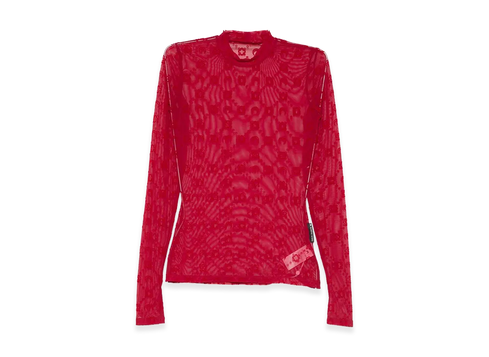 Marine Serre Women's Mesh Top With Logo "Red"