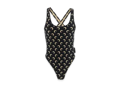 Marine Serre Women's 'Moon' One-Piece Swimsuit "Black"