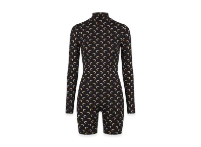 Marine Serre Women's Moon Printed Jersey L/S Highneck Top "Inversetan"