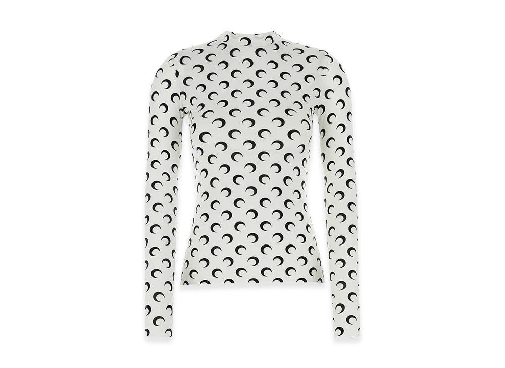 Marine Serre Women's Printed Stretch Nylon Top "White"