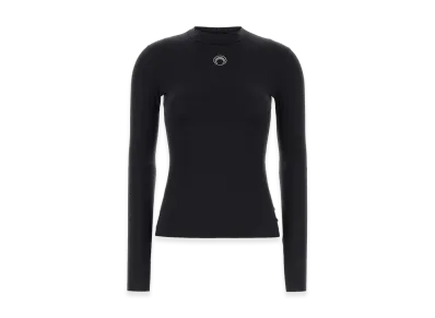 Marine Serre Women's Stretch Nylon T-Shirt "Black"