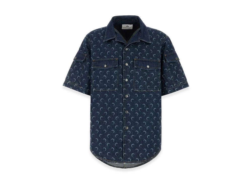 Marine Serre Printed Denim Shirt "Navy"