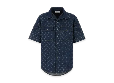 Marine Serre Printed Denim Shirt "Navy"