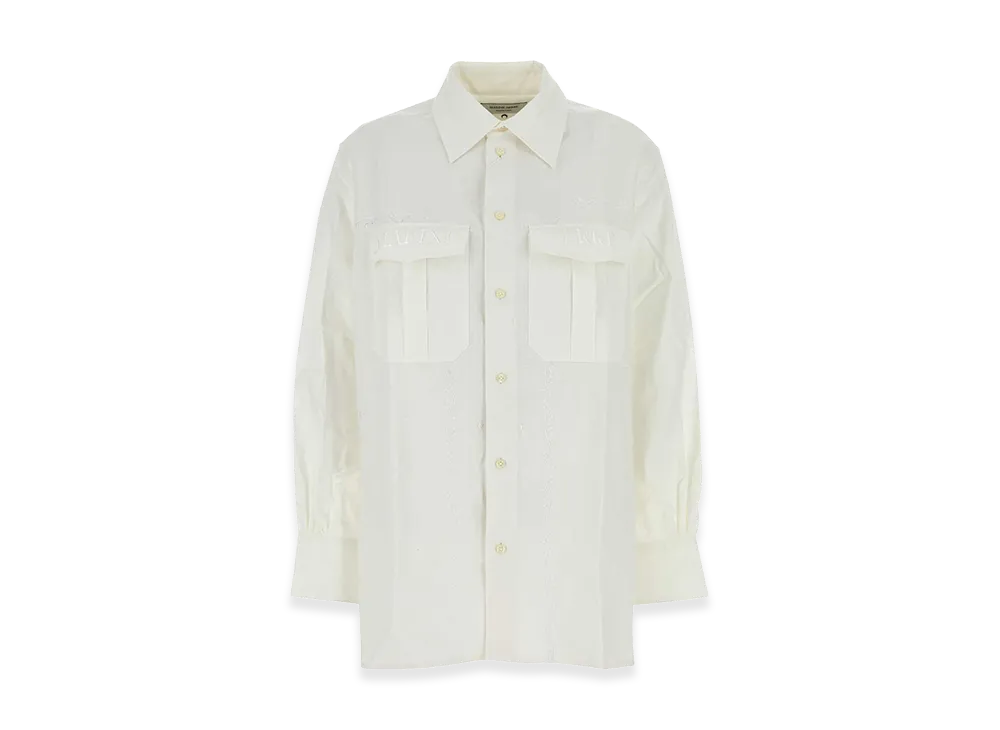 Marine Serre Women's Upcycled Linen Shirt "White"