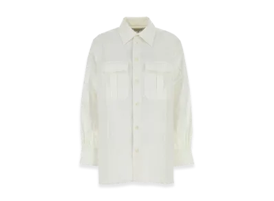 Marine Serre Women's Upcycled Linen Shirt "White"