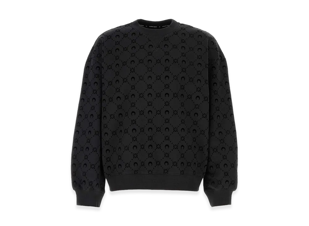 Marine Serre Cotton Sweatshirt "Black"