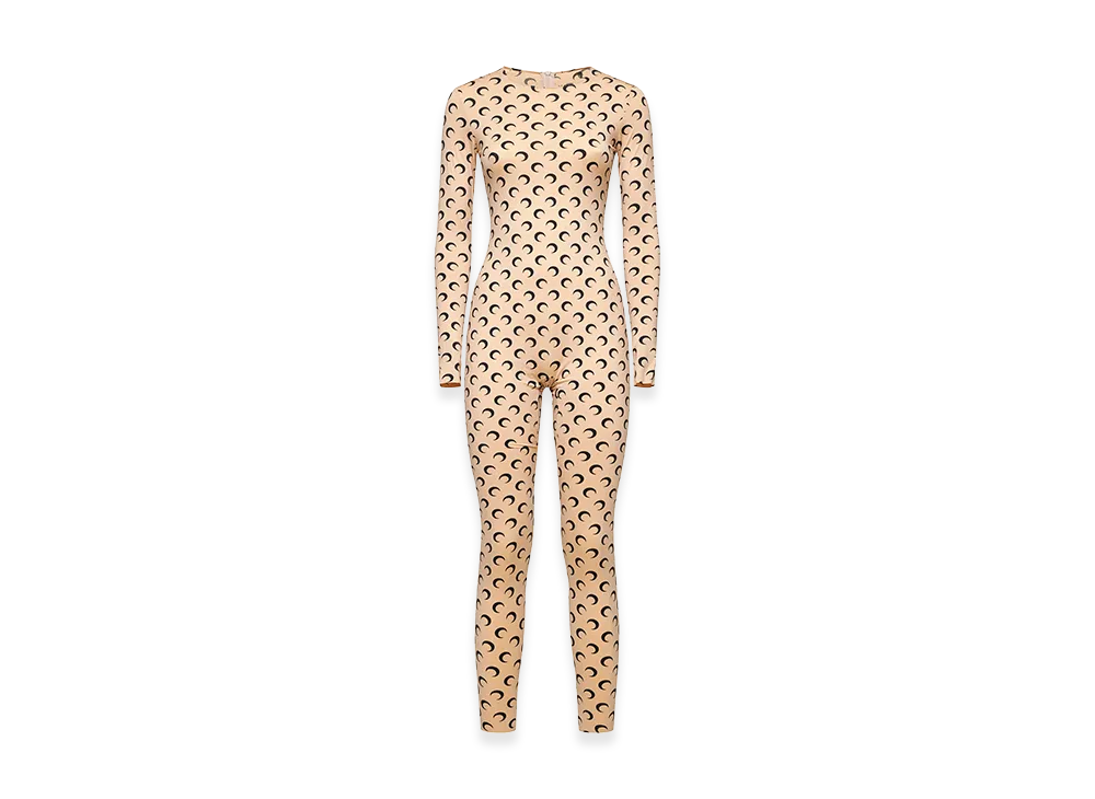 Marine Serre Women's 'Moon Printed' Catsuit "Beige"