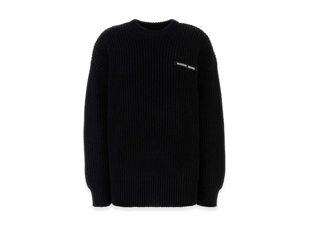 Marine Serre Women's Cotton Oversize Sweater "Black"