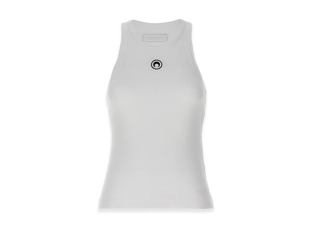 Marine Serre Women's Stretch Cotton Tank Top "White"