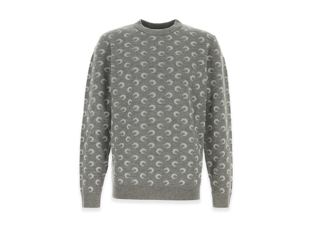 Marine Serre Embroidered Wooo And Viscose Sweater "Grey"
