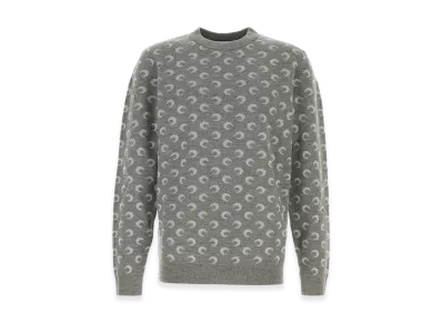 Marine Serre Embroidered Wooo And Viscose Sweater "Grey"