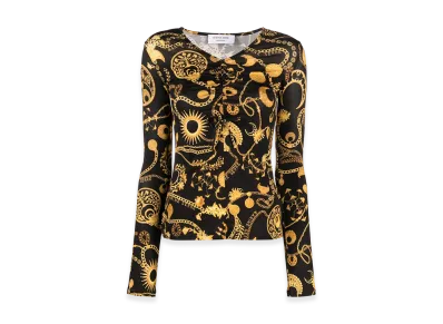 Marine Serre Women's Printed Stretch Viscose Top "Multi"
