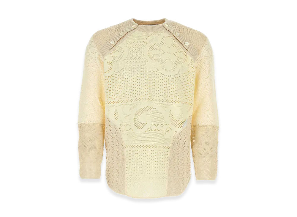 Marine Serre Two-Tone Crochet Oversize Sweater "Multi"