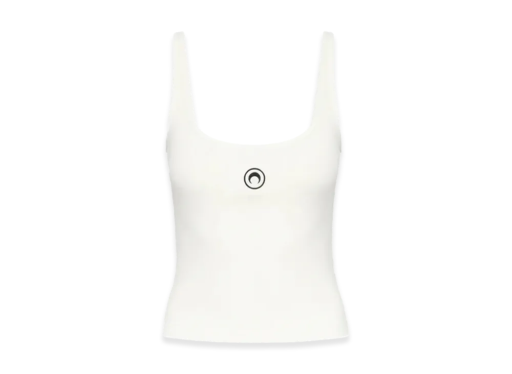 Marine Serre Women's Stretch Cotton Tank Top "White"