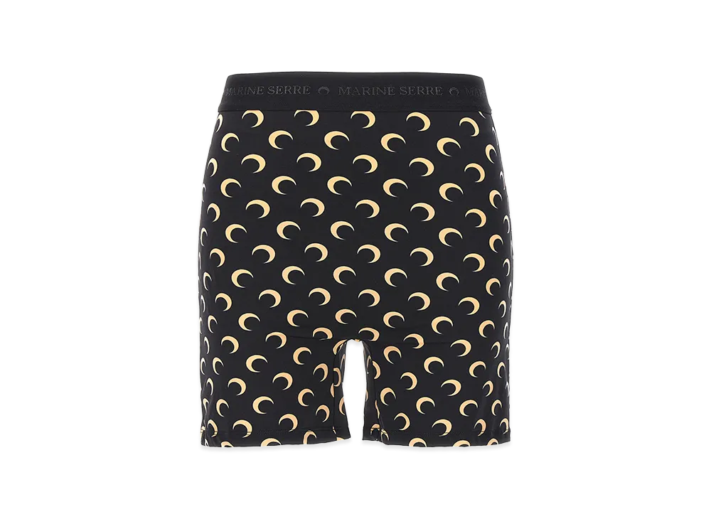 Marine Serre Women's Moon-Print Jersey Mini Shorts "Black/Neutrals"
