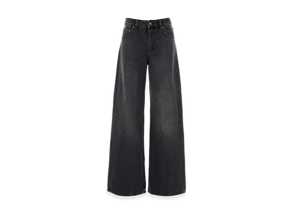 Marine Serre Women's Denim Wide-Leg Jeans "Black"
