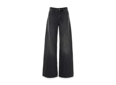 Marine Serre Women's Denim Wide-Leg Jeans "Black"