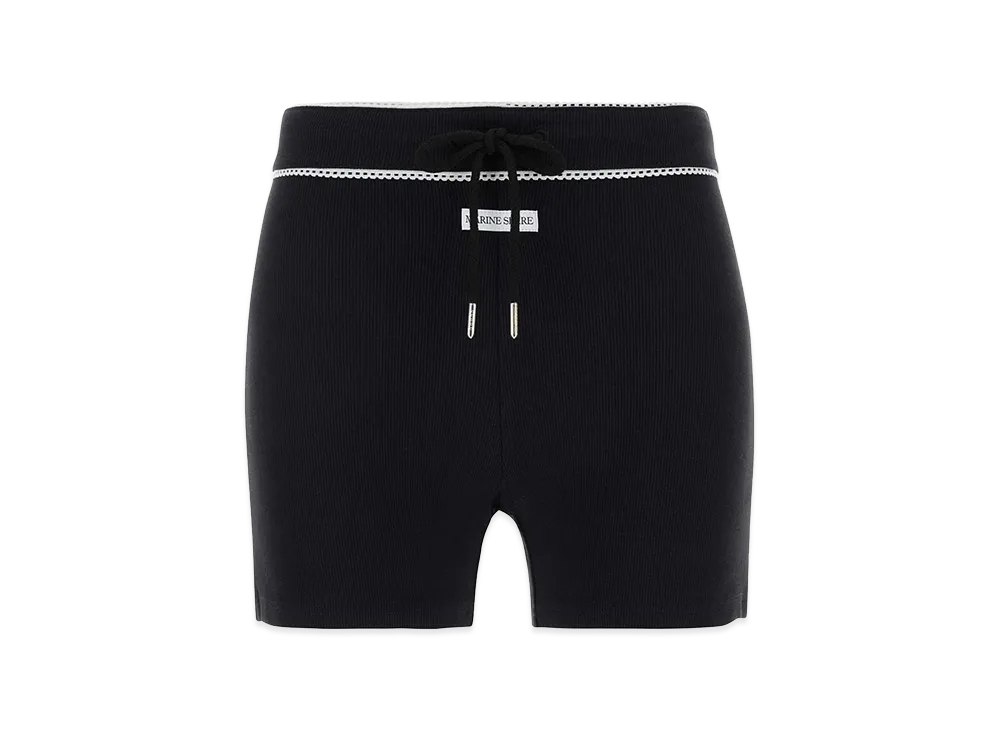 Marine Serre Women's Stretch Cotton Shorts "Black"