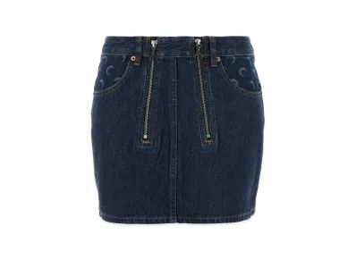 Marine Serre Women's Denim Mini Skirt "Blue"