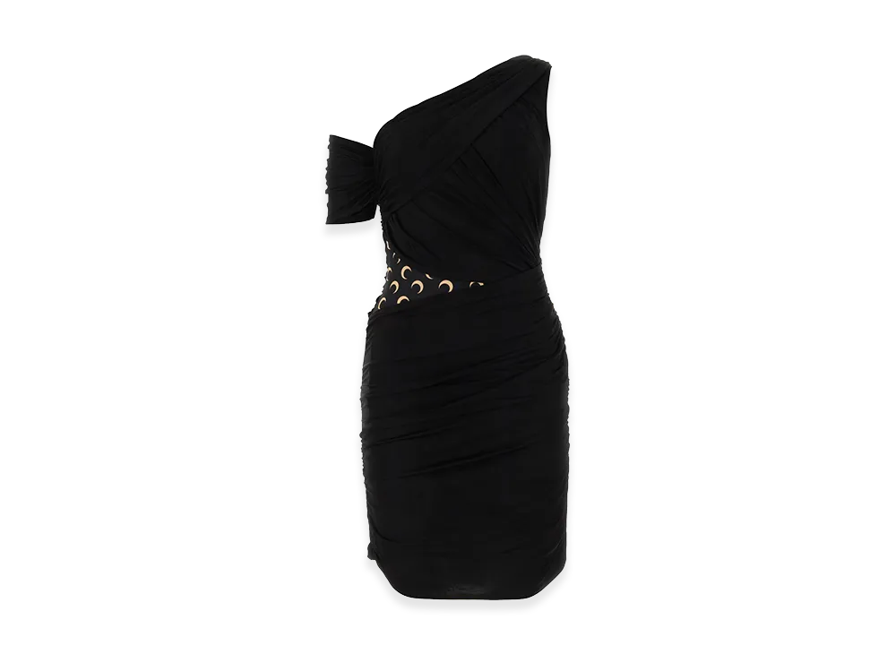 Marine Serre Women's Draped Panels Mini Dress "Black"