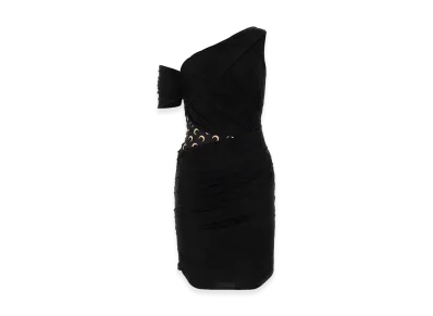Marine Serre Women's Draped Panels Mini Dress "Black"