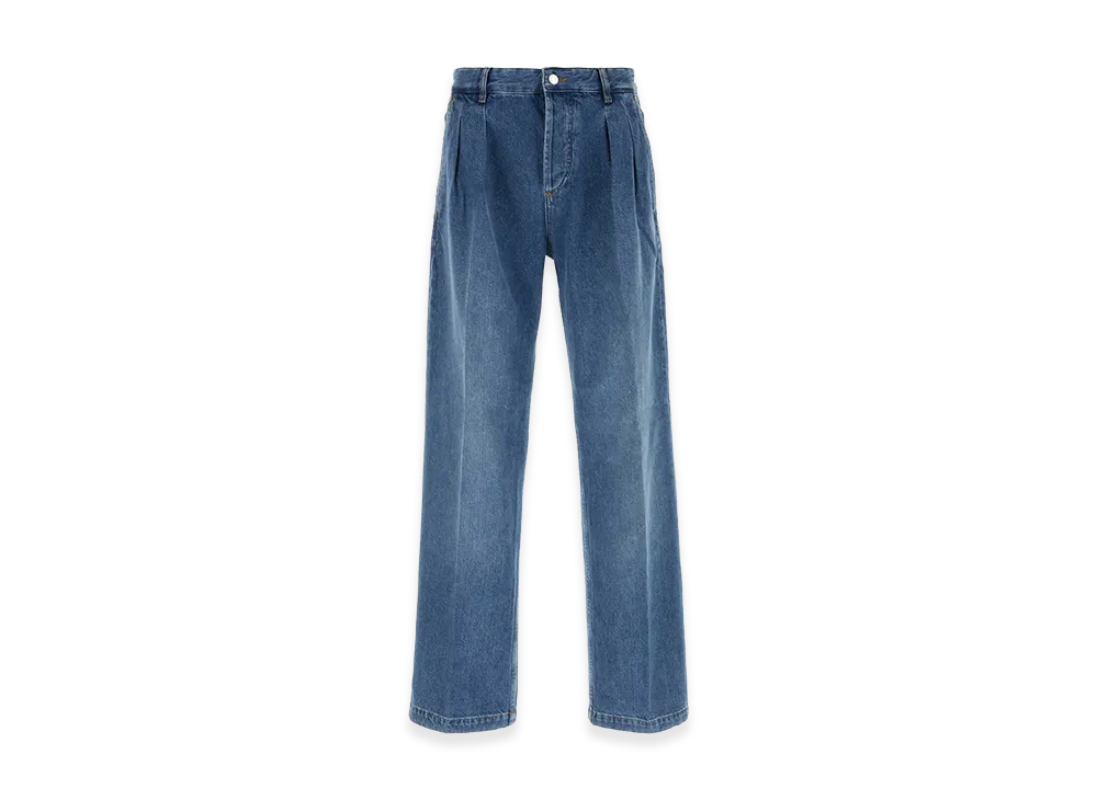 Marine Serre Denim Straight Jeans "Light Blue"