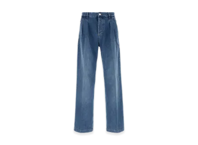 Marine Serre Denim Straight Jeans "Light Blue"