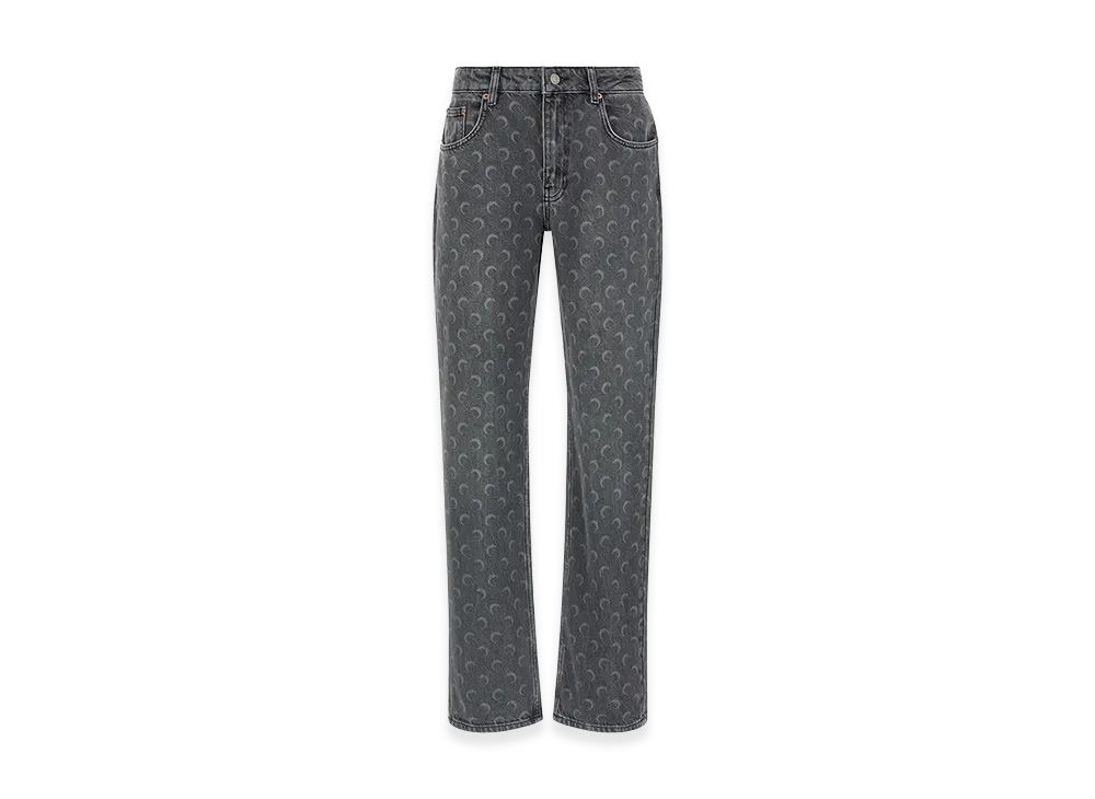 Marine Serre Women's Moon Denim Cotton Jeans "Gray"